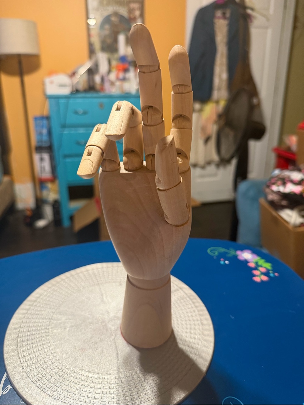 Natural Wood Articulated Hand Display - Neutral